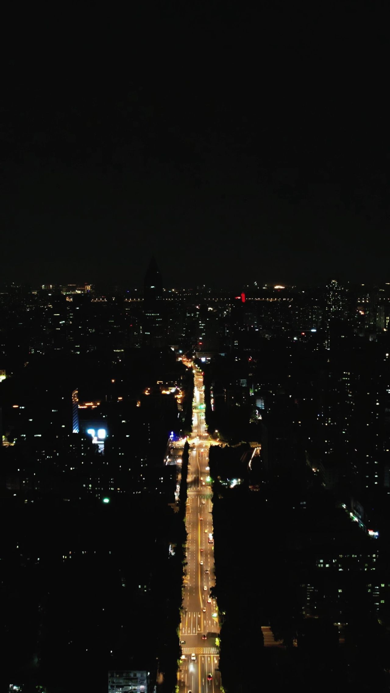 南京夜景大景竖屏航拍
