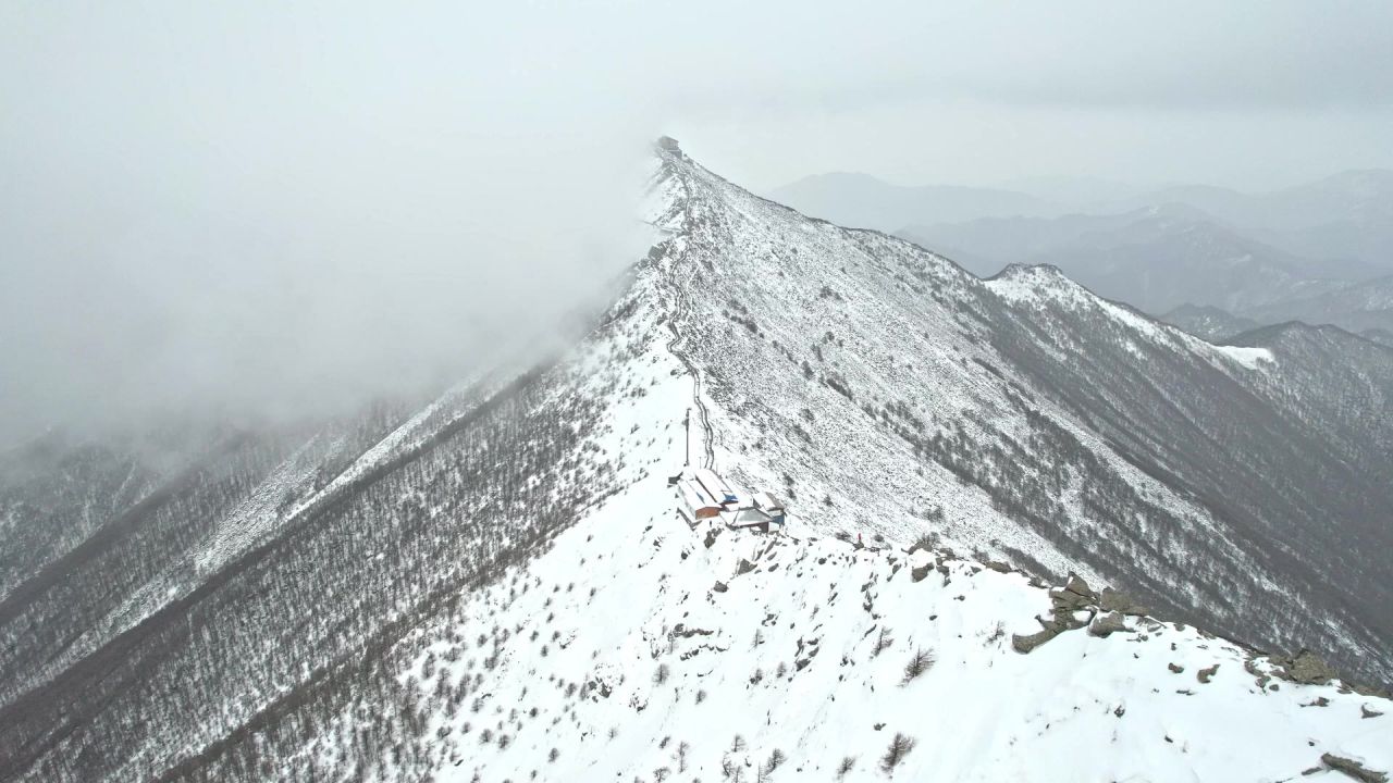 太白山云海雪景航拍