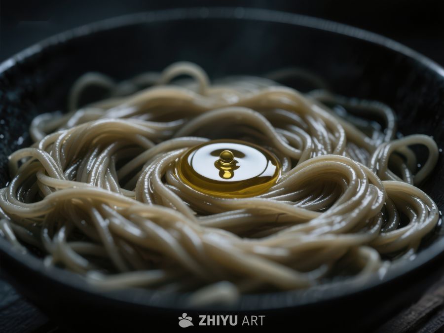 热锅中的面条与橄榄油 1290