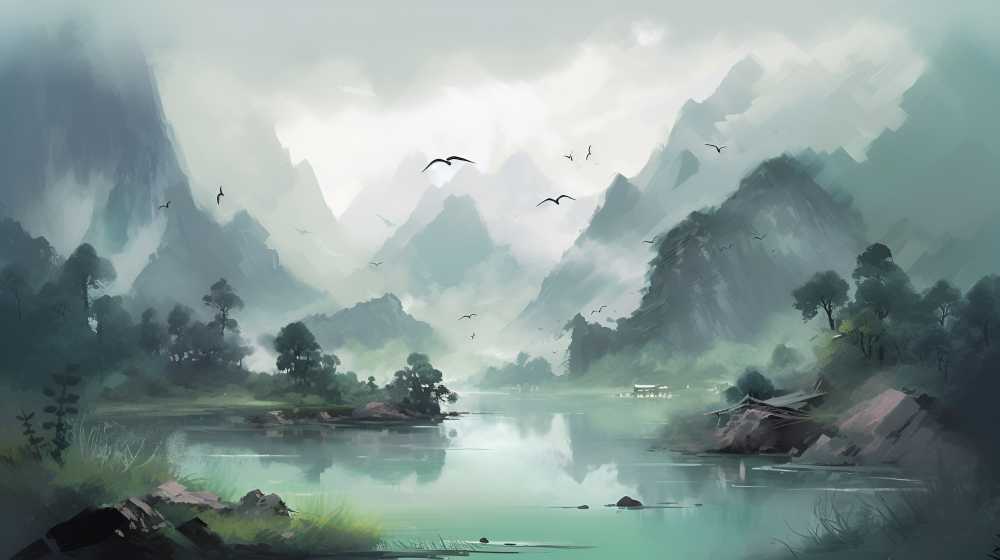 山水画每一幅都是艺术
