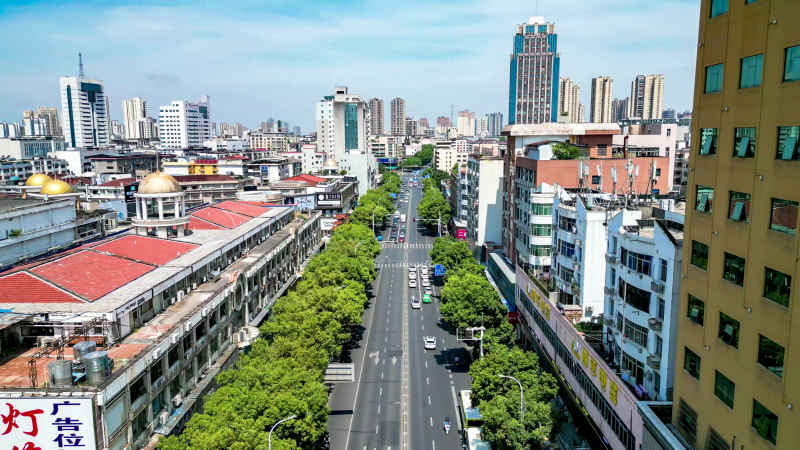 江西吉安城市风光旅游景区航拍图