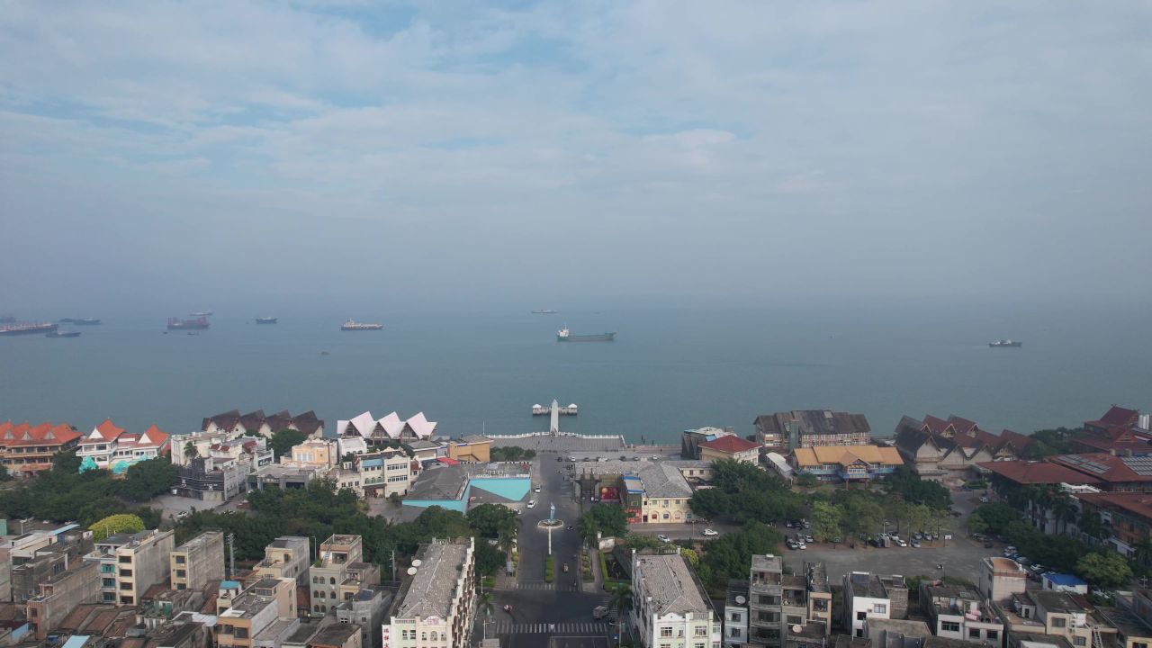  广西北海海边公寓度假村航拍