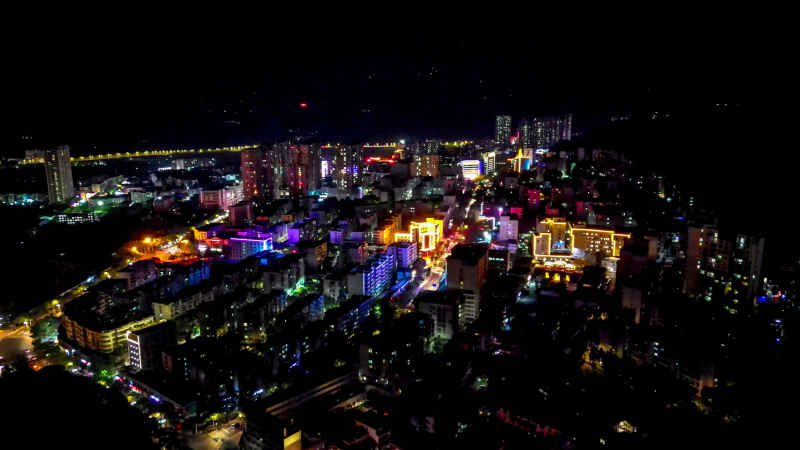 湖北宜昌城市风光航拍图 