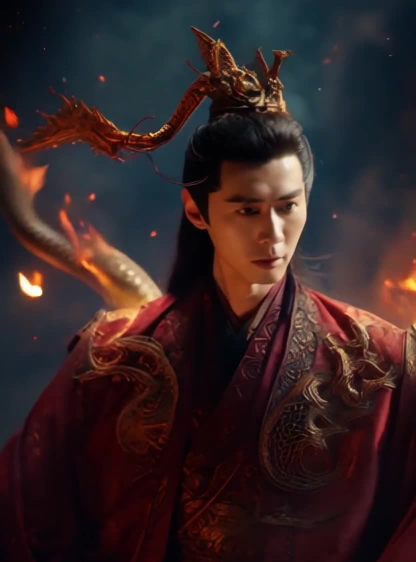 红衣男子与龙影：东方奇幻权谋之争