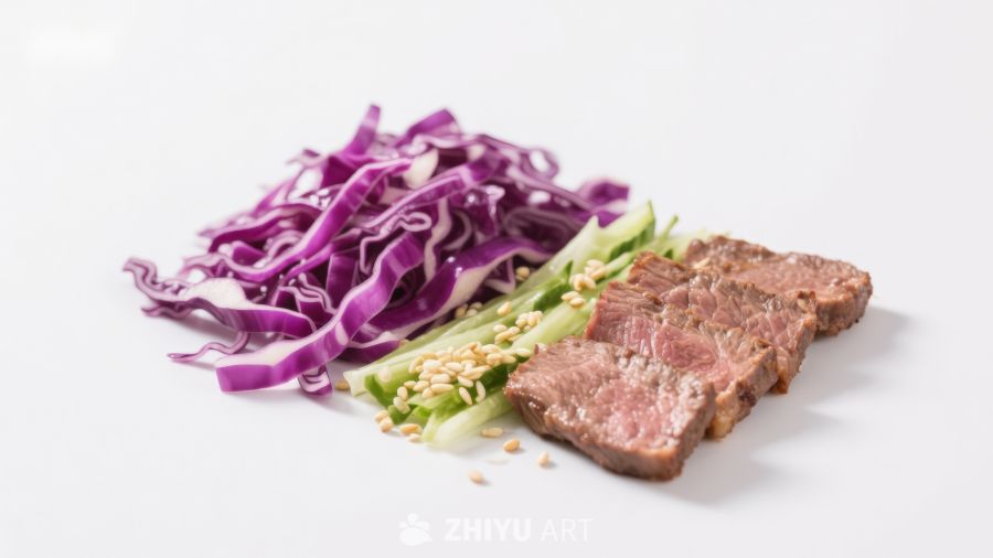 牛肉配紫甘蓝沙拉