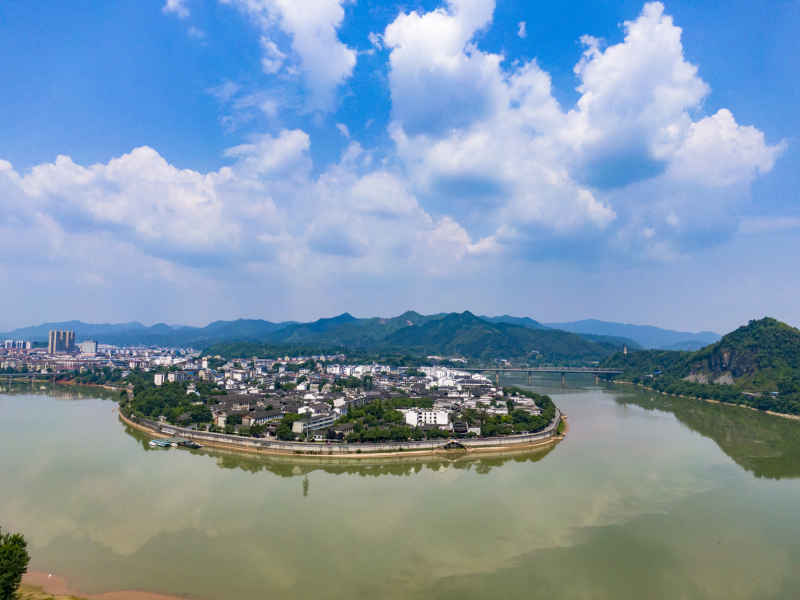 湖南洪江黔阳古城航拍摄影图 
