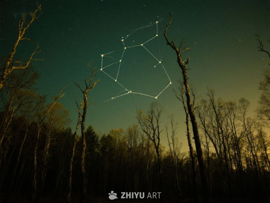 夜空下的森林与星座 366