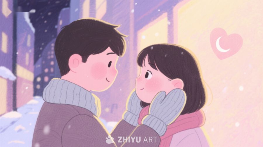 冬夜街头的温馨对视 187