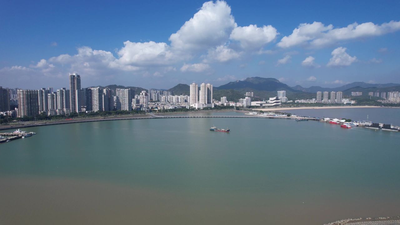 广东珠海城市风光航拍 