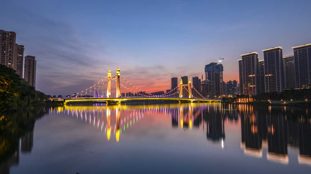 绍兴镜湖大桥夜景