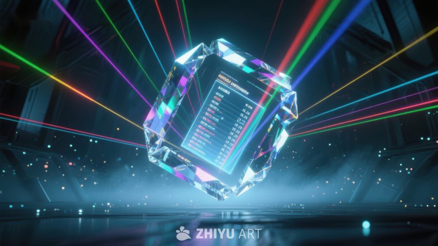 未来科技立方体与彩色激光 677