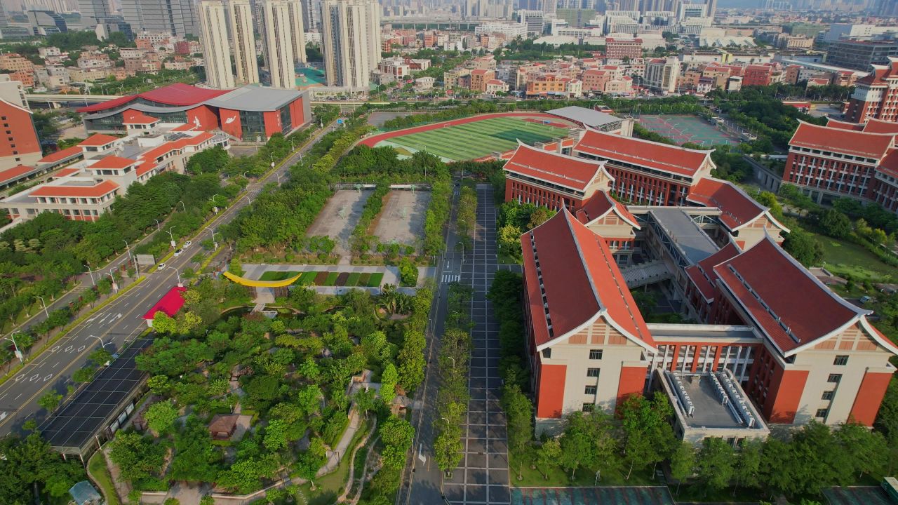 航拍厦门医学院景观 