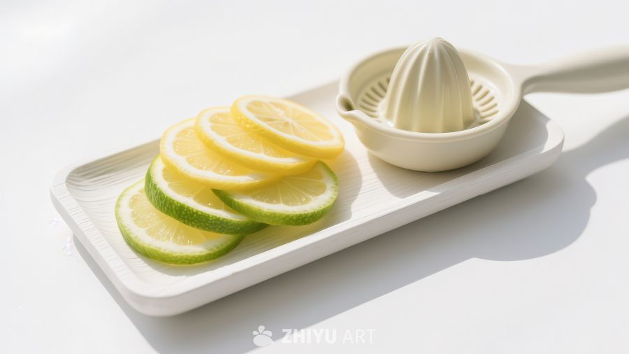 柠檬切片与榨汁器