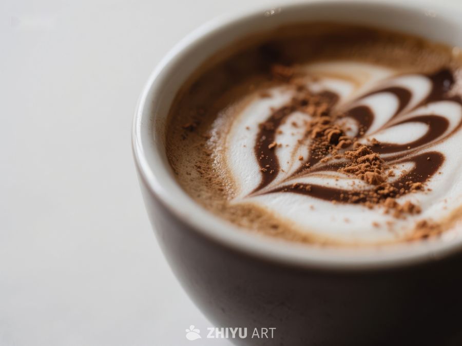 热饮咖啡杯中的艺术拉花 526