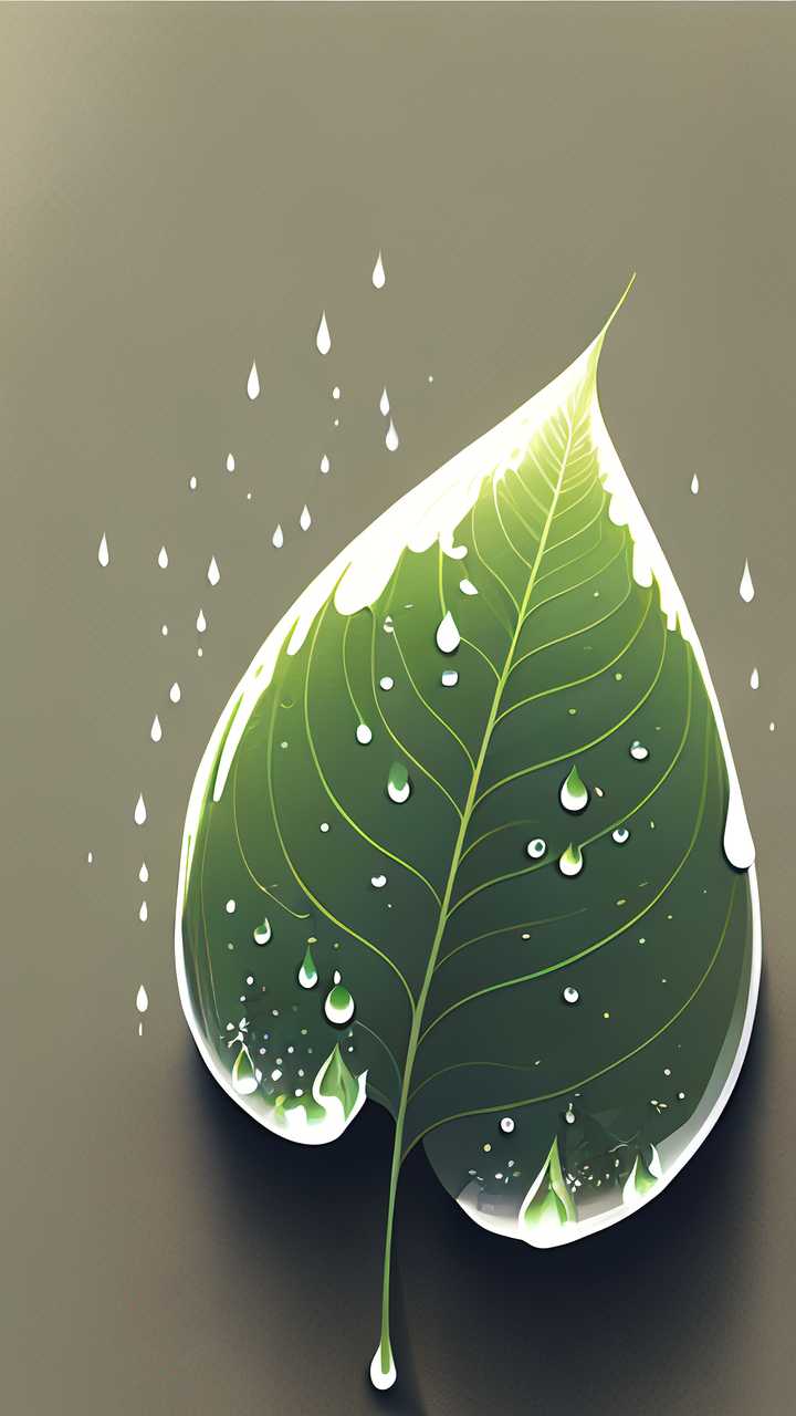 叶子水滴简约插画