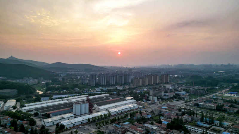 湖北襄阳城市风光航拍摄影图