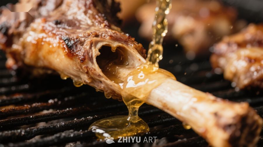 蜂蜜浇灌烤肉，美味瞬间