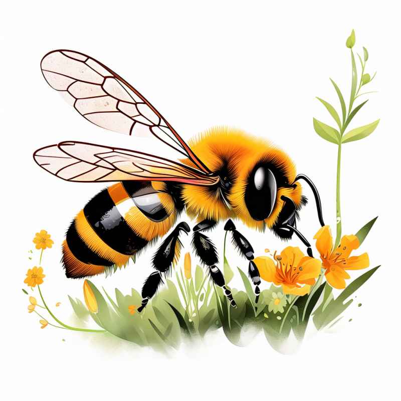 春天小蜜蜂插画元素 4