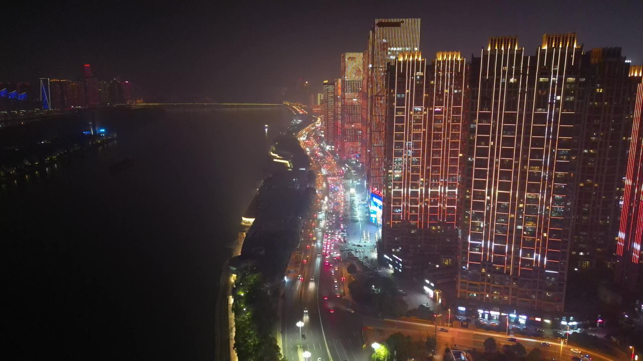 城市夜景灯光交通