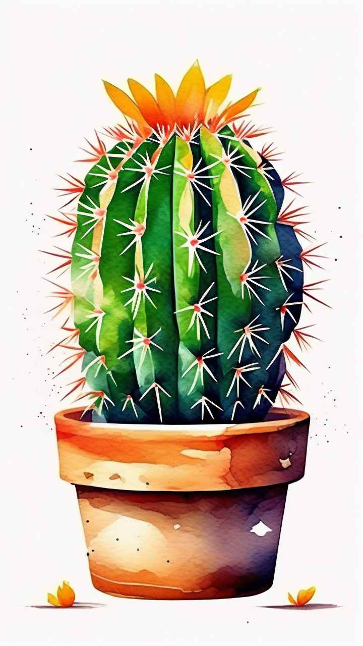 仙人掌自然植物插画 47