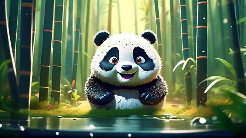 竹林背景雨林熊猫 78