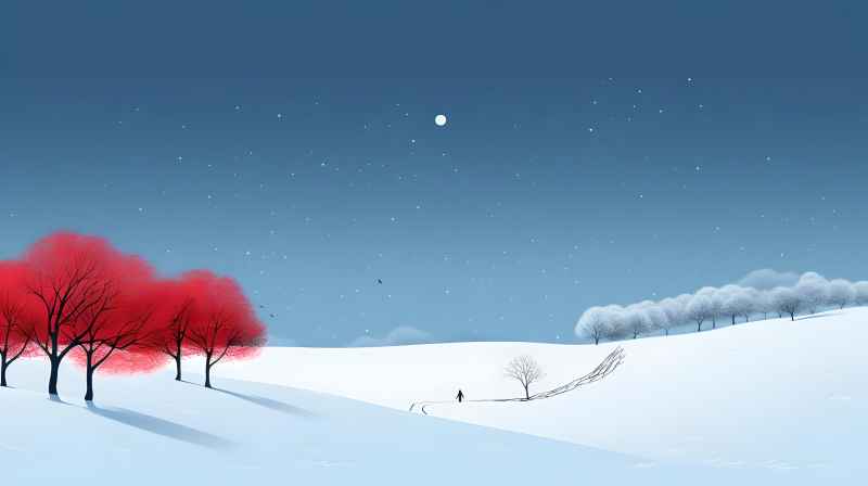 冬季唯美雪景创业插画 75