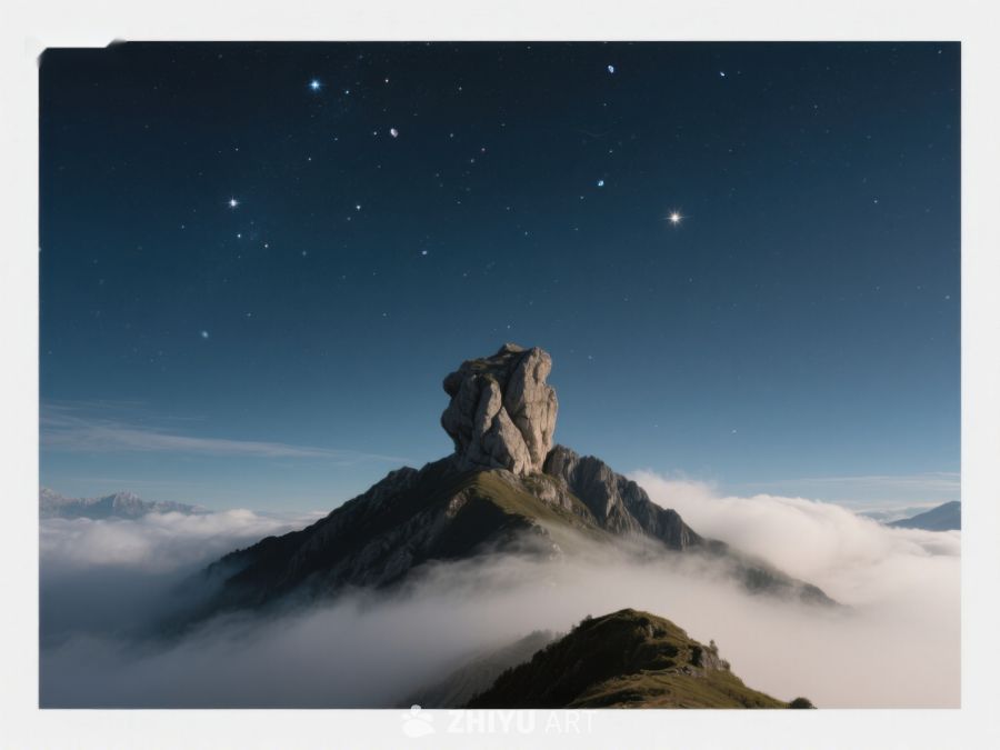 星夜云海中的孤峰 233
