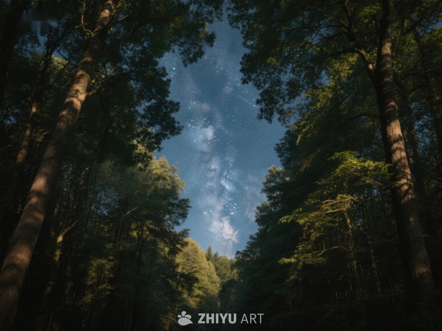 森林夜空下的星光璀璨 64