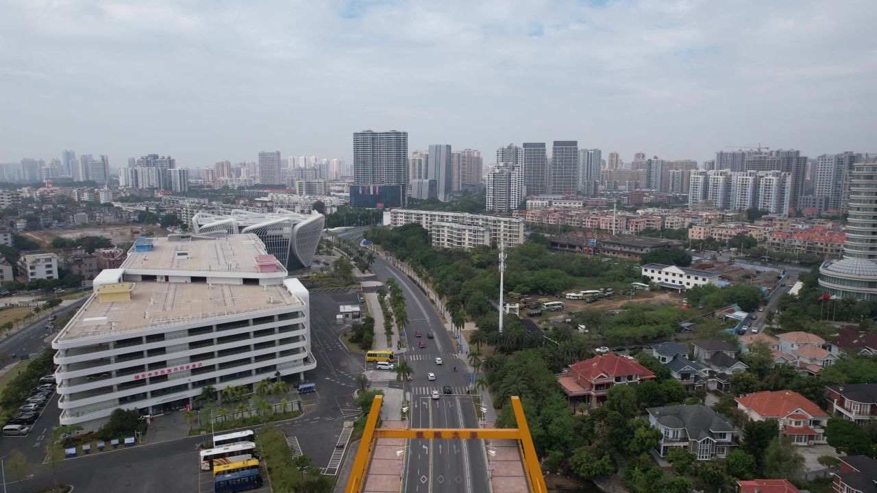 广西北海银滩大桥交通航拍