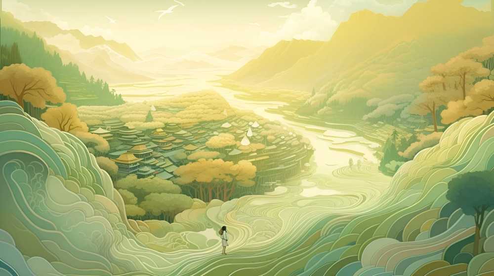 山地里的绿色小草动物山景色