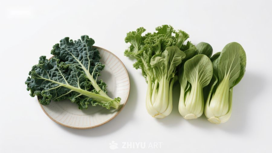 羽衣甘蓝与小白菜静物展示