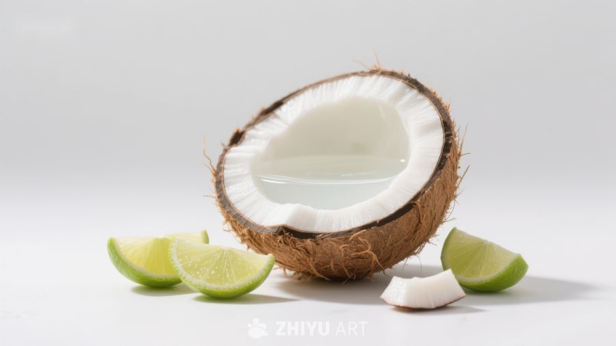 椰子与青柠片的清新组合