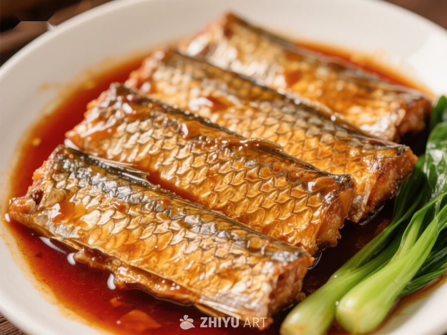 红烧鱼块配青菜 197