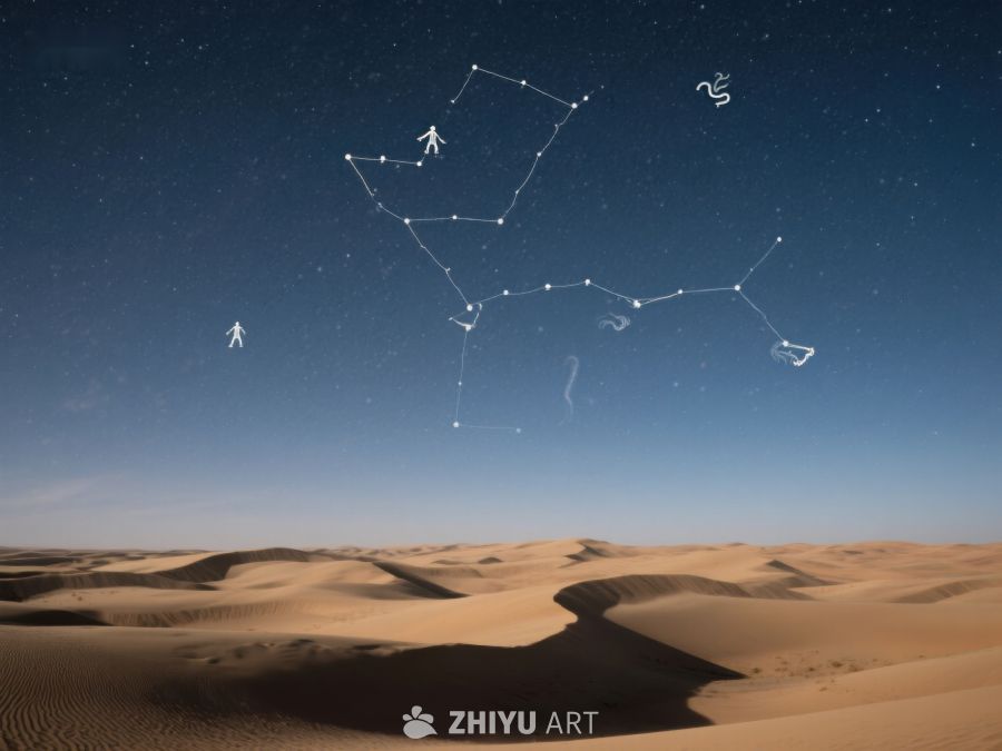 沙漠夜空下的星座图 110