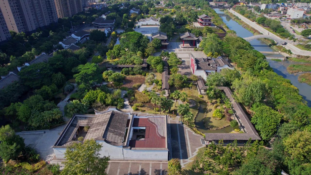 航拍福州闽都民俗园景观 6
