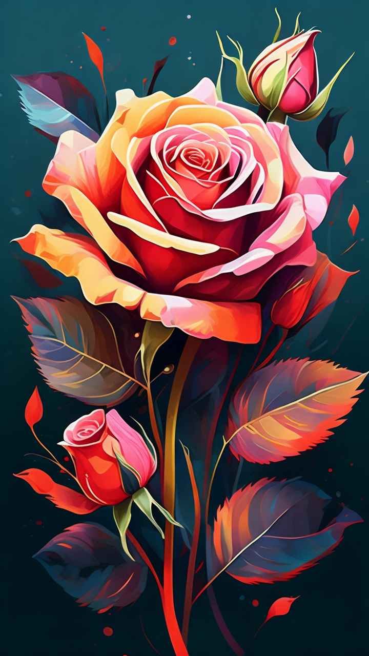抽象花卉玫瑰插画 40