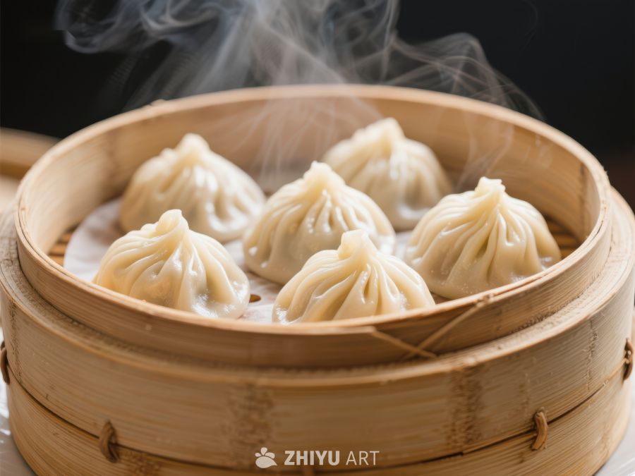 热腾腾的蒸饺，竹笼中的美味 1021