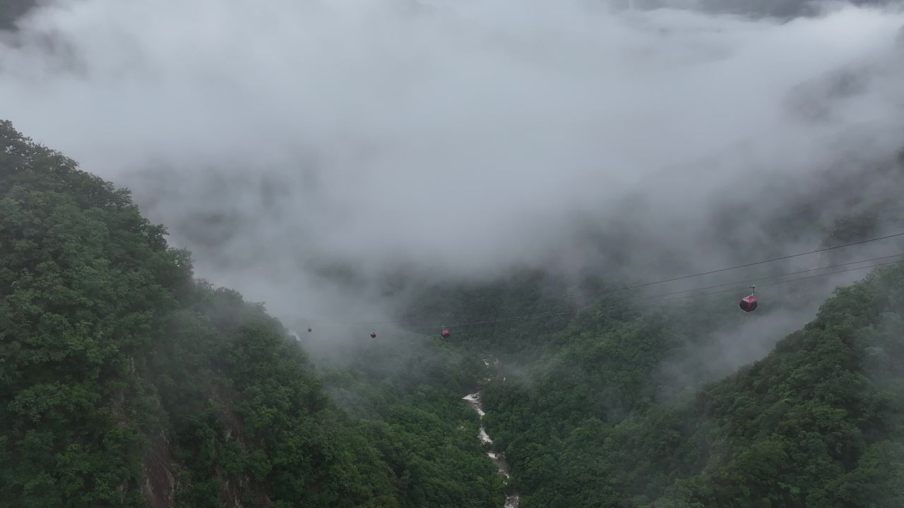 云海中的缆车之旅