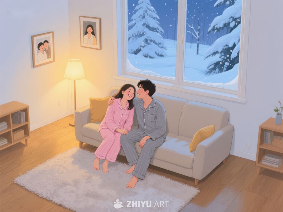冬夜温馨时刻，情侣共度良宵 135