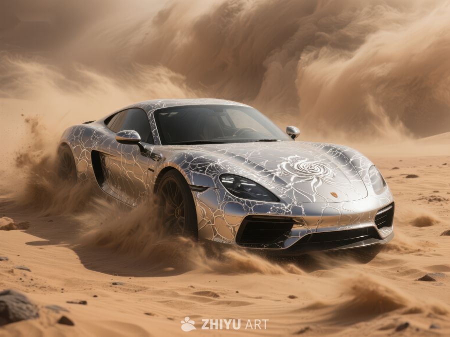 银色跑车沙漠疾驰 537
