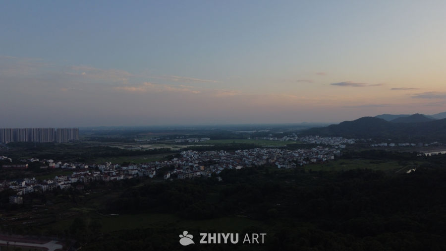 乡村日落宁静图