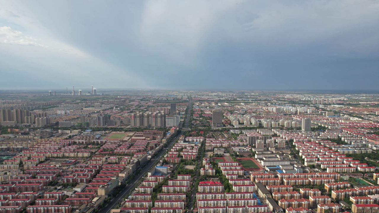  山东东营城市建设城市大景航拍