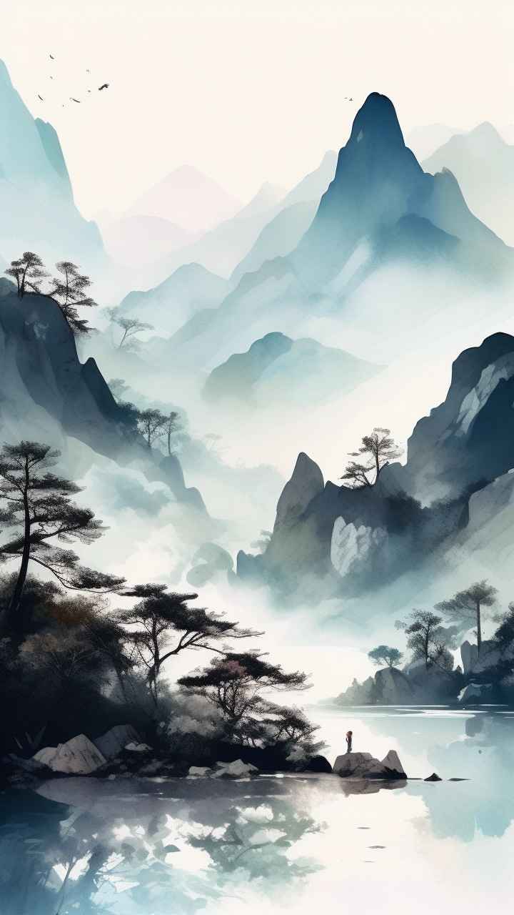 山水画国风背景 64