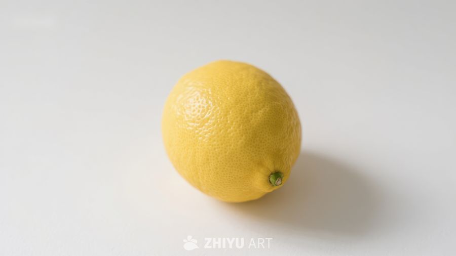 单一柠檬静物特写
