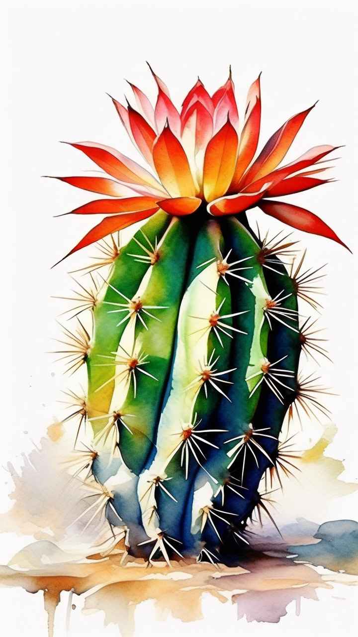 仙人掌自然植物插画 43