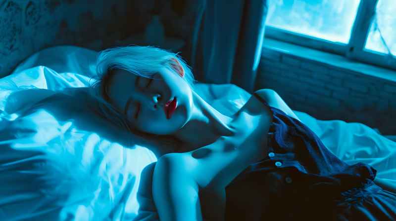 不同的睡姿的美女摄影图 29