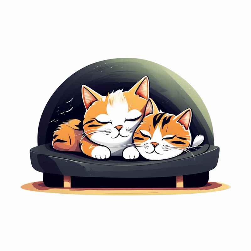 爱睡懒觉的猫咪插画元素 23