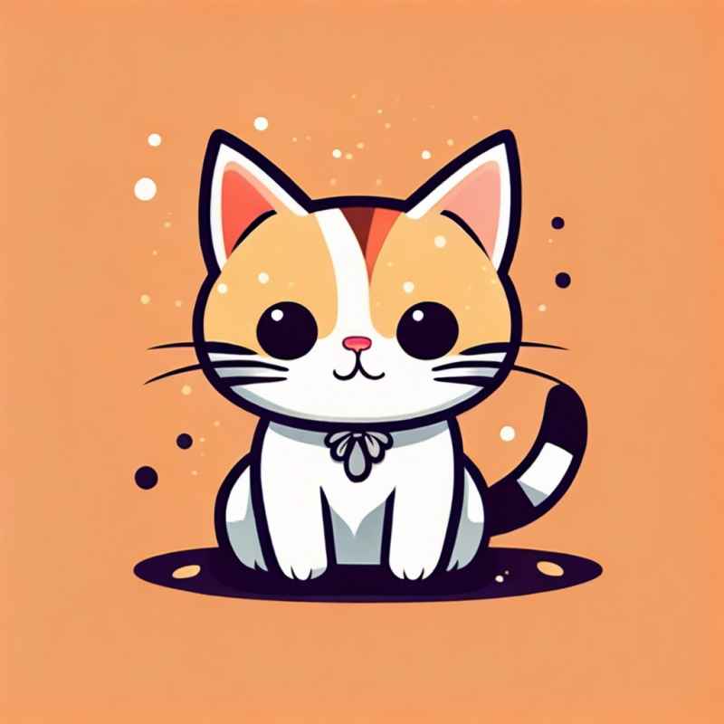 小花猫唯美插画 36