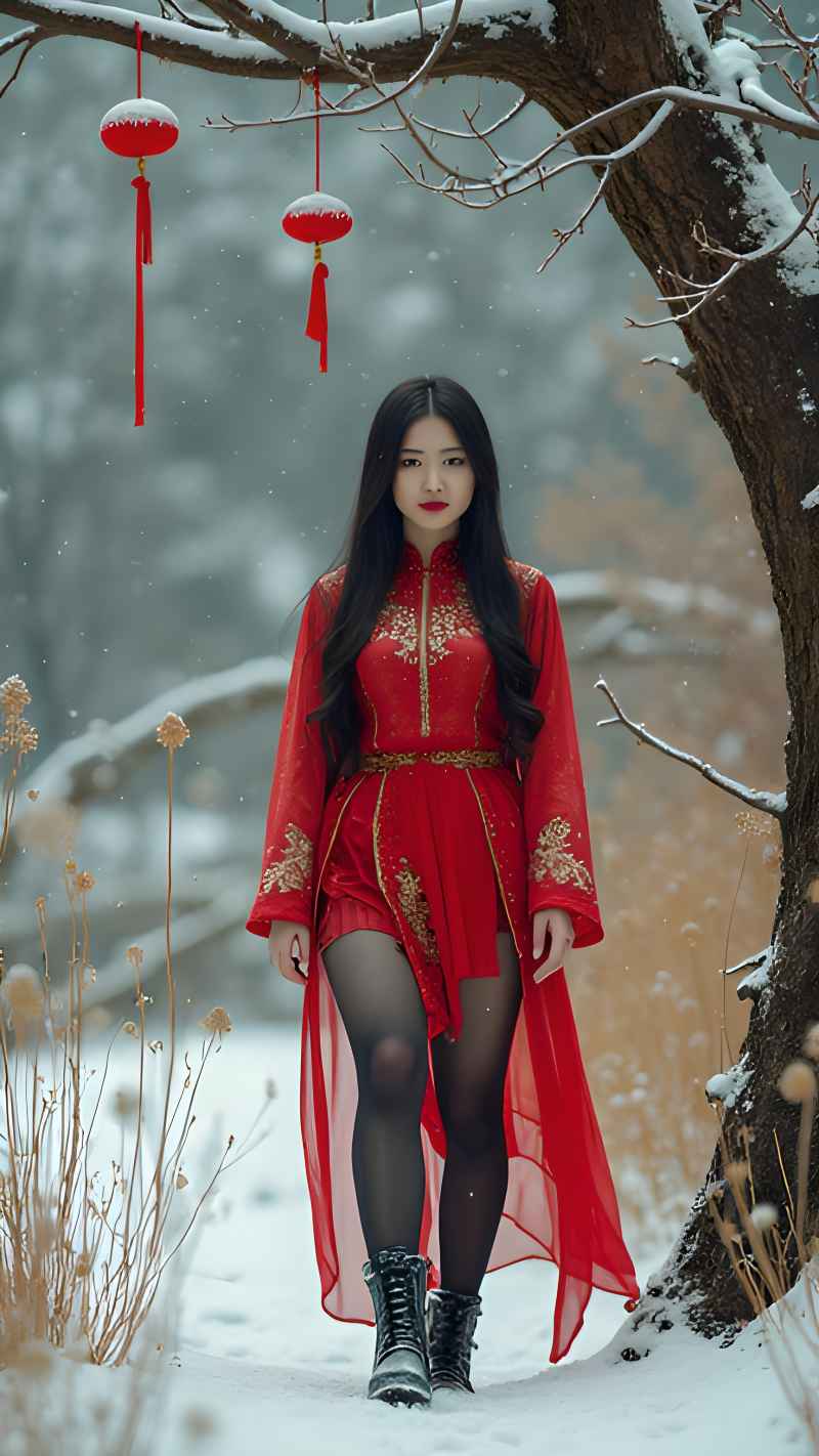 红色女郎户外拍摄 29