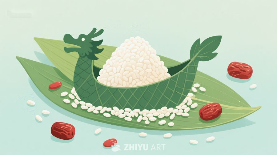 龙形粽子与红豆装饰 233